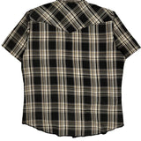 Wrangler Checked Short Sleeve Shirt - Large Black Cotton