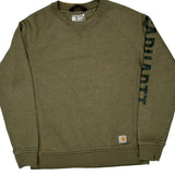 Built To Serve And Protect Hardworking People Carhartt Sweatshirt - Small Green Cotton Blend