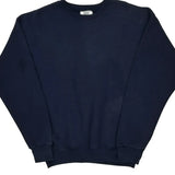 90S Made In USA Lee Blank Sweatshirt - Large Navy Cotton Blend