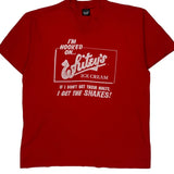 Ice Cream Screen Stars Single Stitch T-Shirt - XL Red Cotton Blend
