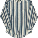 Levis Striped Denim Shirt - Small Blue Cotton