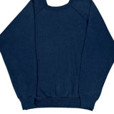 80S Blank Unbranded Sweatshirt - Large Blue Cotton Blend