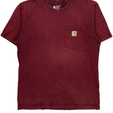 Carhartt T-Shirt - Large Burgundy Cotton