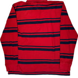 Tommy Hilfiger Striped Long Sleeve Polo Shirt - XL Red Cotton