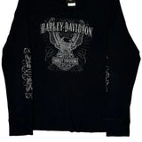 Harley Davidson Graphic Long Sleeve T-Shirt - XL Black Cotton