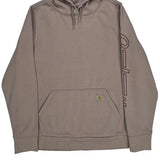 Carhartt Spellout Hoodie - XL Gray Cotton Blend