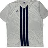 Adidas Striped Football Shirt - XL White Polyester
