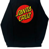 Skateboarding Santa Cruz Graphic Long Sleeve T-Shirt - Small Black Cotton