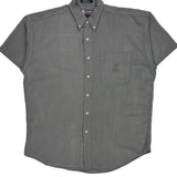 Chaps Ralph Lauren Short Sleeve Shirt - Large Gray Polyester