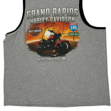 Grand Rapids Harley Davidson Graphic Tank Top - 2XL Gray Cotton