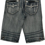 Mishka Nyc Contrast Stitch Denim Shorts - 34W 14L Gray Denim