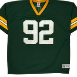 Green Bay Packers Logo Athletics #92 White Football Jersey - 2XL Green Polyester