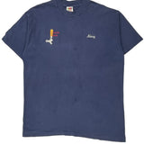 Nancy Fruit Of The Loom Single Stitch T-Shirt - Medium Blue Cotton