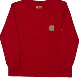 Age 8-10 Carhartt Long Sleeve T-Shirt - Small Red Cotton