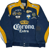Beer Corona Extra Nascar Varsity Jacket - Large Blue Cotton