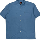 Quiksilver Short Sleeve Shirt - Large Blue Cotton