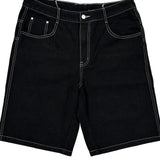 Unbranded Contrast Stitch Denim Shorts - 34W 11L Black Denim