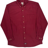 Dickies Shirt - Large Burgundy Cotton Blend