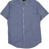 Ralph Lauren Striped Short Sleeve Shirt - Small Blue Cotton