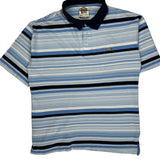 Avirex Striped Polo Shirt - Medium Blue Cotton