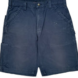 Carhartt Double Knee Carpenter Shorts - 34W 11L Navy Cotton