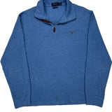 Polo By Ralph Lauren 1/4 Zip - Large Blue Cotton