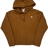 Reverse Weave Champion Hoodie - Small Brown Cotton