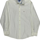 Tommy Hilfiger Slim Fit Shirt - Large White Cotton