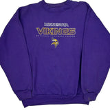 Minnesota Vikings Logo Athletics Nfl Sweatshirt - Large Purple Cotton