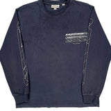 Lacoste Graphic Long Sleeve T-Shirt - Small Navy Cotton