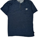 Lee Henley T-Shirt - XL Blue Cotton Blend