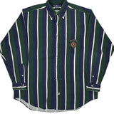 Ralph Lauren Striped Shirt - Large Green Cotton