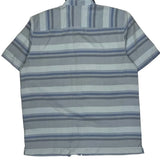 Quiksilver Striped Short Sleeve Shirt - Large Blue Cotton