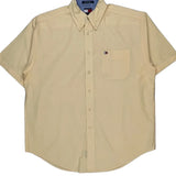 Tommy Hilfiger Short Sleeve Shirt - Large Yellow Cotton