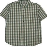 Carhartt Checked Short Sleeve Shirt - XL Green Cotton