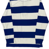 Age 8-9 Polo By Ralph Lauren Striped Rugby Shirt - Medium Blue Cotton