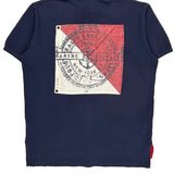 R.L.Y.C. Club Polo By Ralph Lauren Graphic Polo Shirt - Large Navy Cotton