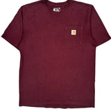 Carhartt T-Shirt - Medium Burgundy Cotton