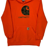 Age 14-16 Carhartt Graphic Hoodie - Large Orange Cotton
