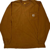 Carhartt Long Sleeve T-Shirt - 2XL Brown Cotton