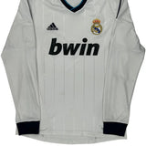 Real Madrid Adidas 2012/13 Home Long Sleeve Football Shirt - Medium White Polyester