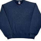 Russell Athletic Sweatshirt - Large Blue Cotton
