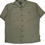 Patagonia Checked Short Sleeve Shirt - 2XL Green Cotton