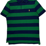Polo By Ralph Lauren Striped Polo Shirt - Medium Green Cotton