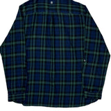 Barbour Checked Flannel Shirt - Large Blue Cotton