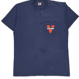 Single Stitch Virginia Fruit Of The Loom College T-Shirt - XL Navy Cotton
