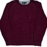 Tommy Hilfiger Sweater - Large Burgundy Cotton