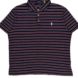 Polo By Ralph Lauren Striped Polo Shirt - Large Navy Cotton