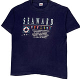 Single Stitch Anvil Graphic T-Shirt - XL Navy Cotton