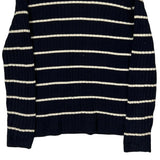 Polo By Ralph Lauren Striped Cable Knit Sweater - Small Navy Cotton